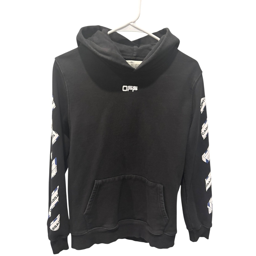 Off-White Black Cabin Baggage Arrows Hoodie Sweatshirt Streetwear Designer